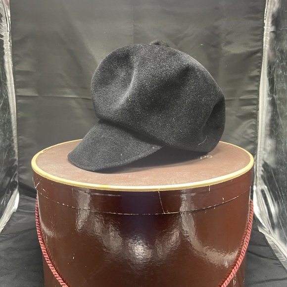 Vintage 60\'s Woman\'s MOD Carnaby Street Style Black Wool Felt Hat Large main image 8